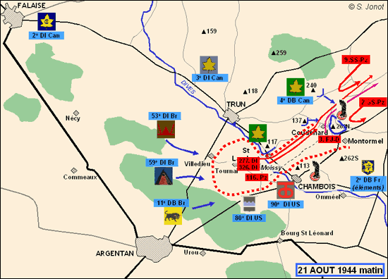 Map of the Falaise Gap Memorial de Montormel