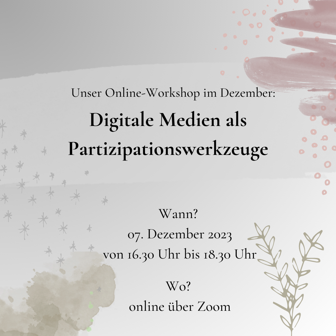Freie Plätze für den Online-Workshop im Dezember!