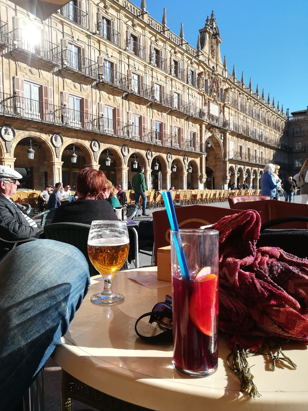 Auf dem Plaza Mayor in Salamanca 