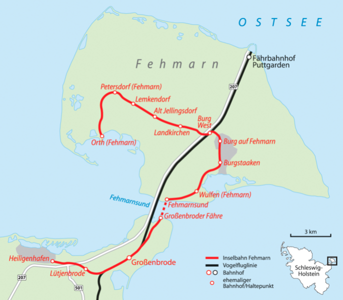 --------------------- Mapa de la Isla de Fehmarn en el mar Báltico