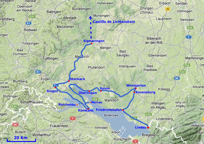 Ruta por el Bodensee (lago Constanza)