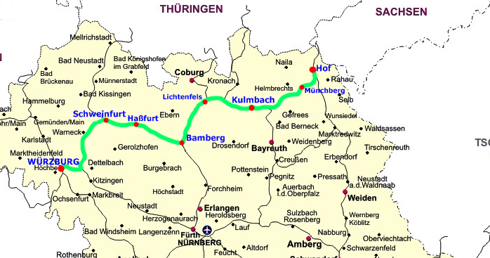 Línea ferroviaria Würzburg - Hof