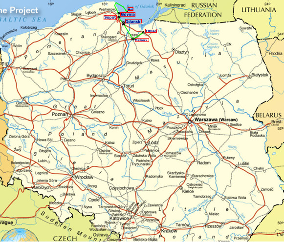 Rutas internas por Polonia