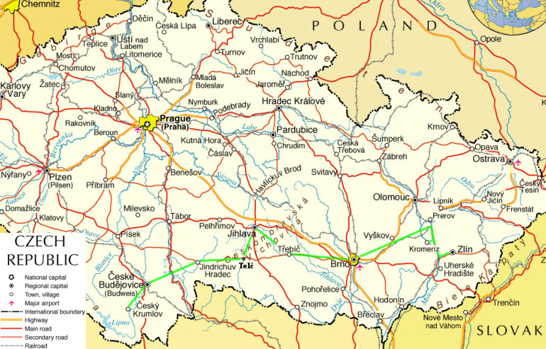 Rutas internas por la República Checa