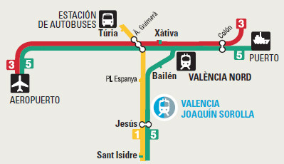 Conexiones Trasporte público Valencia