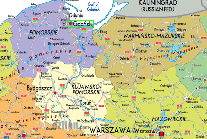 Situación de Gdansk - Pomerania