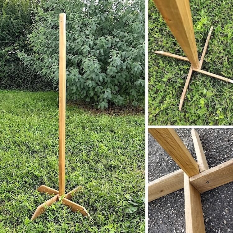 Collage de tasseaux sur pied ou à planter pour personnalisation de décoration extérieure
