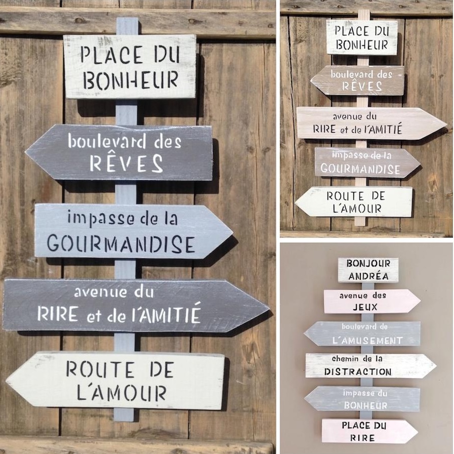 Montage de panneaux directionnels en bois, à personnaliser