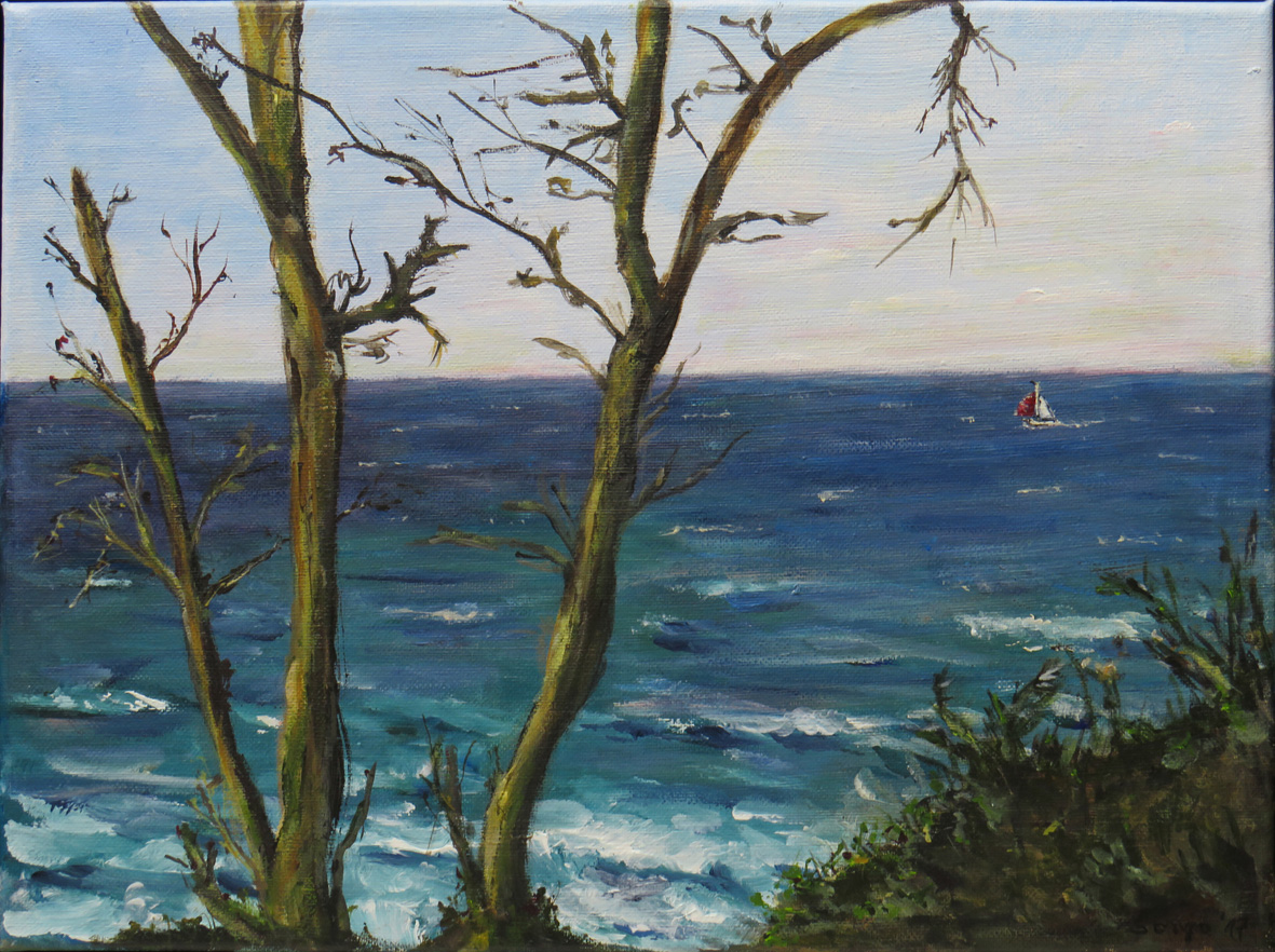 "Steilküste Grömitz", Acryl auf Leinwand, 30 x 40 cm*