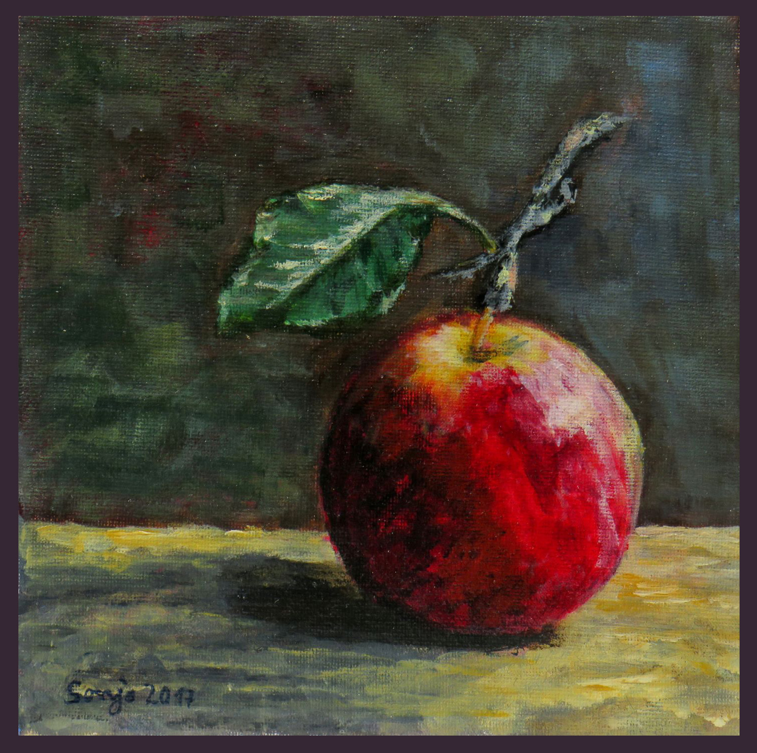 "Apfel", Acryl auf Leinwand, 20 x 20 cm *