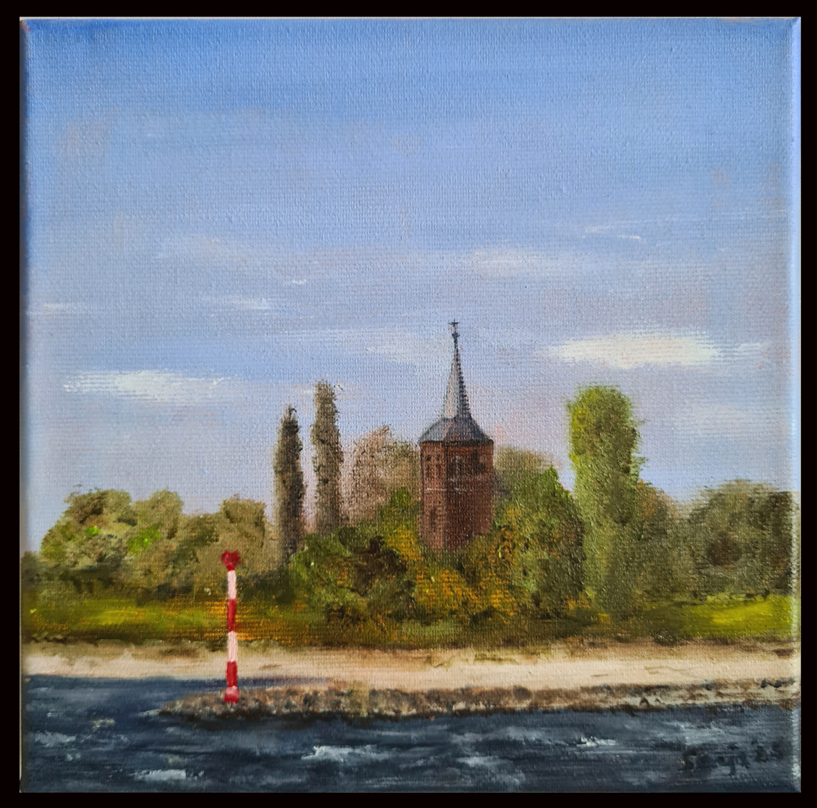 "Am Niederrhein", Öl auf Leinwand, 20 x 20 cm