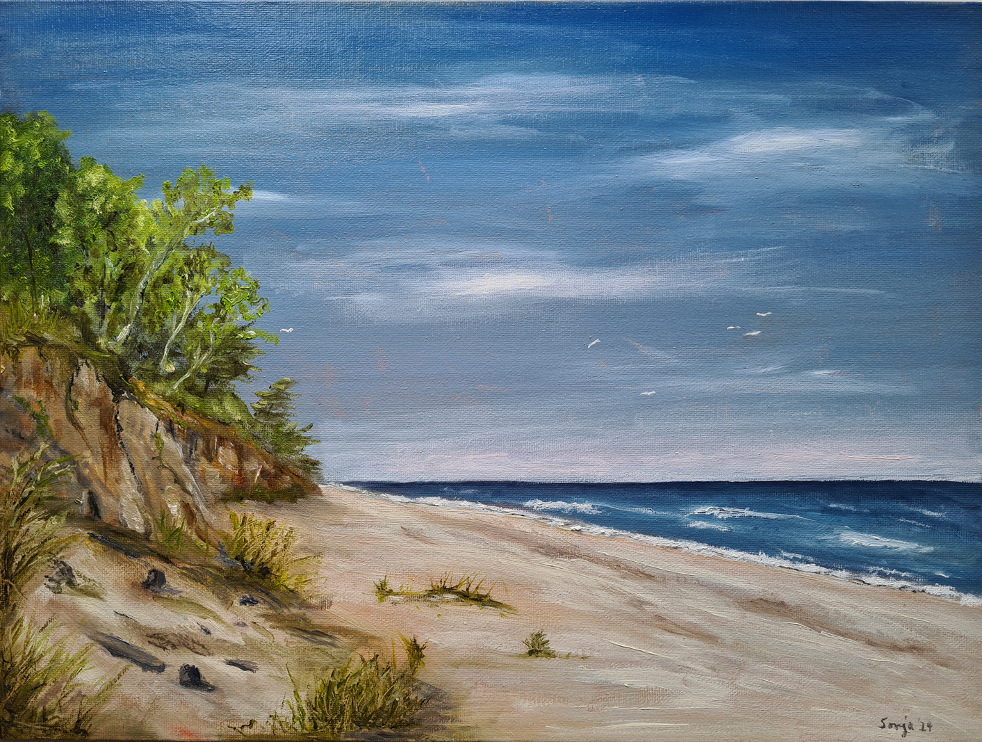 "Ostseestrand", Öl auf Leinwand, 30 x 40 cm