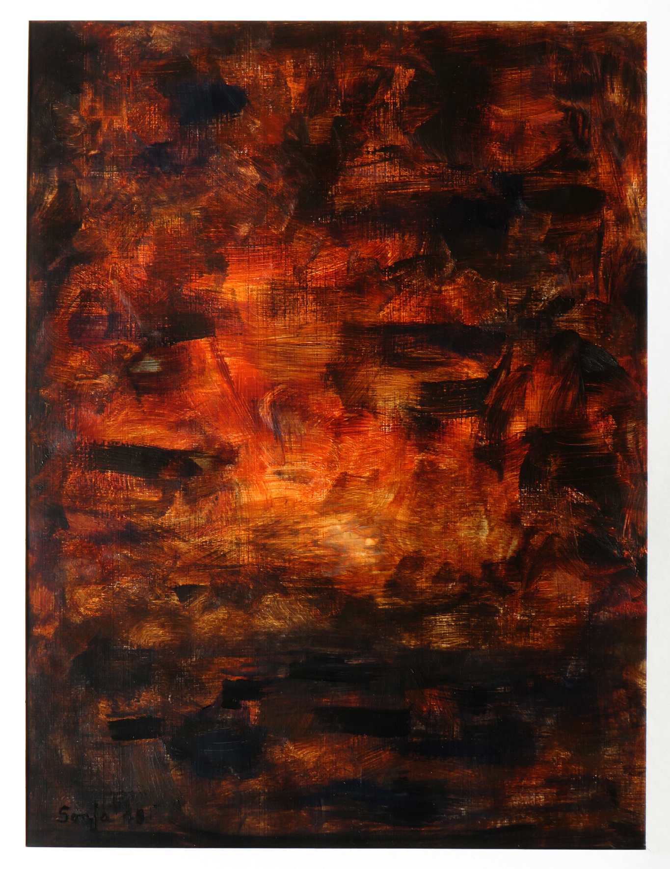 "Elemente-1", Acryl auf Karton, 30 x 40 cm
