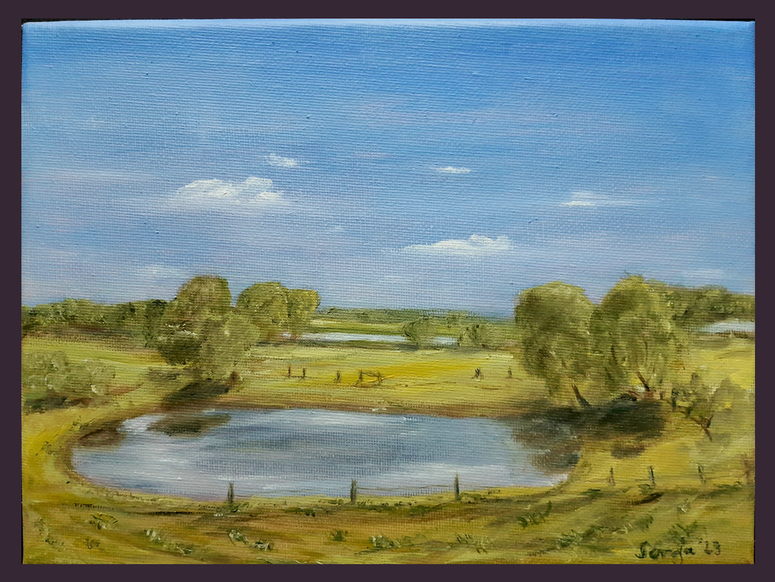 "Kolk bei Bislich/Niederrhein", Öl auf Leinwand, 18 x 24 cm*