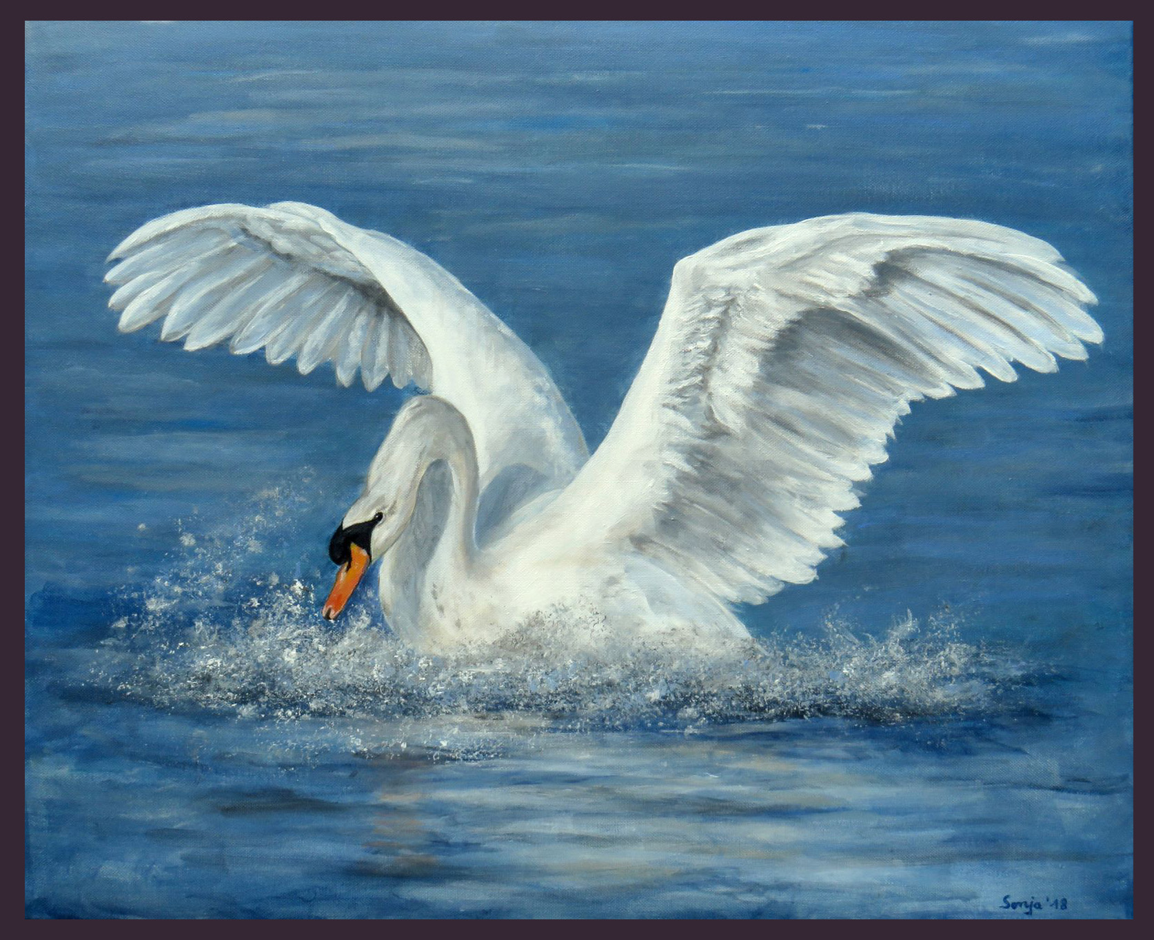 "Schwan", Acryl auf Leinwand, 50 x 60cm *