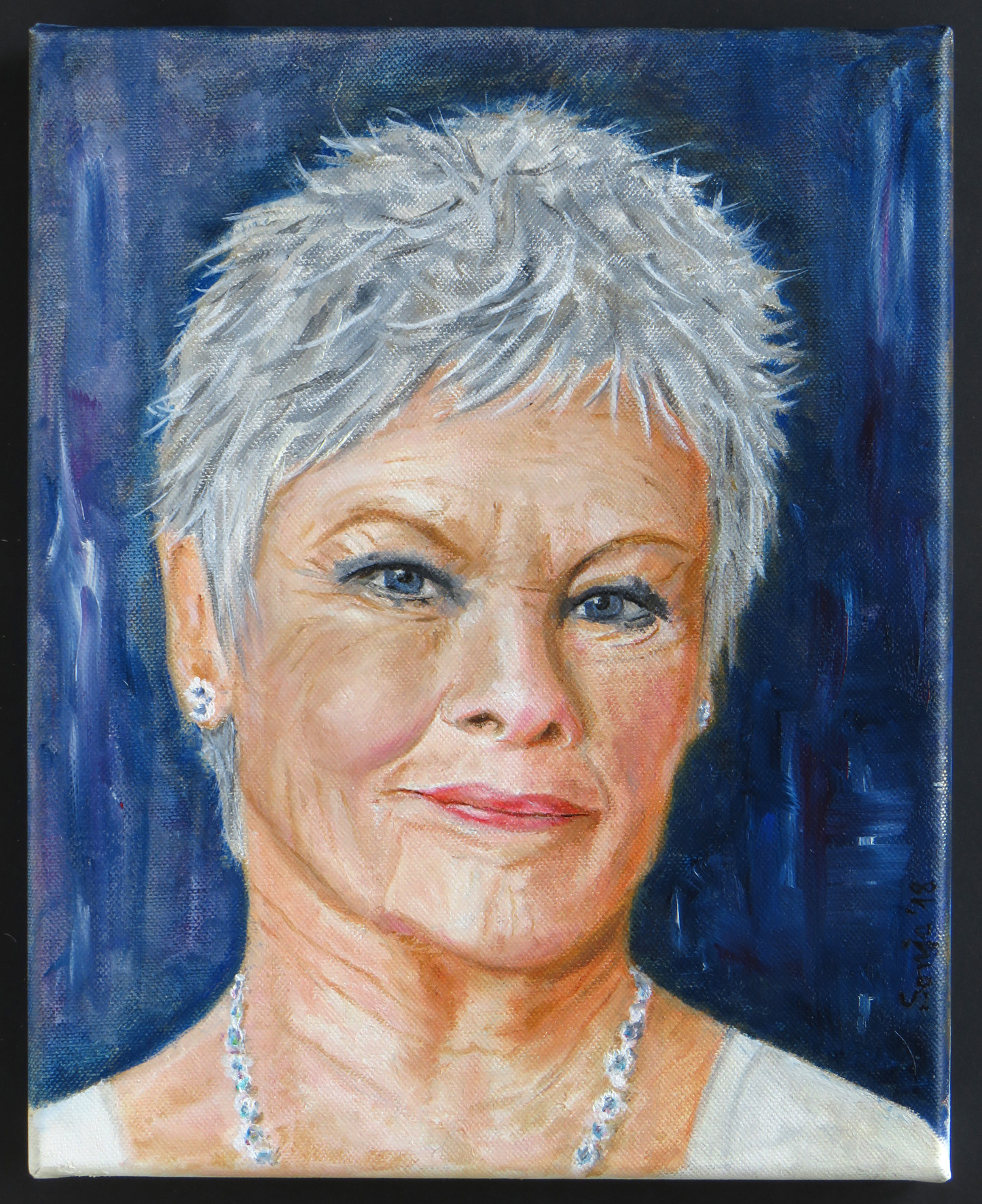 "Judi Dench", Acryl auf Leinwand, 24 x 30 cm