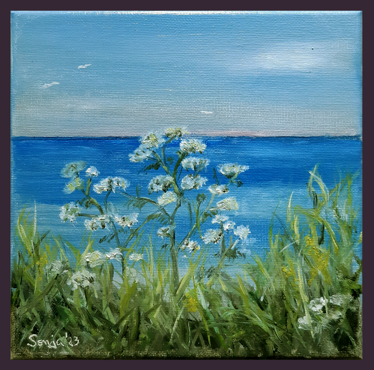 "Ostseeblick", Öl auf Leinwand, 15 x 15 cm*