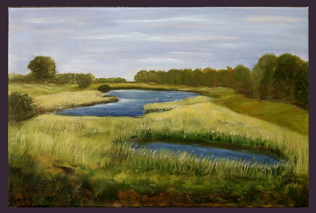 "Breijpott bei Kleve", Öl auf Leinwand, 40 x 60 cm