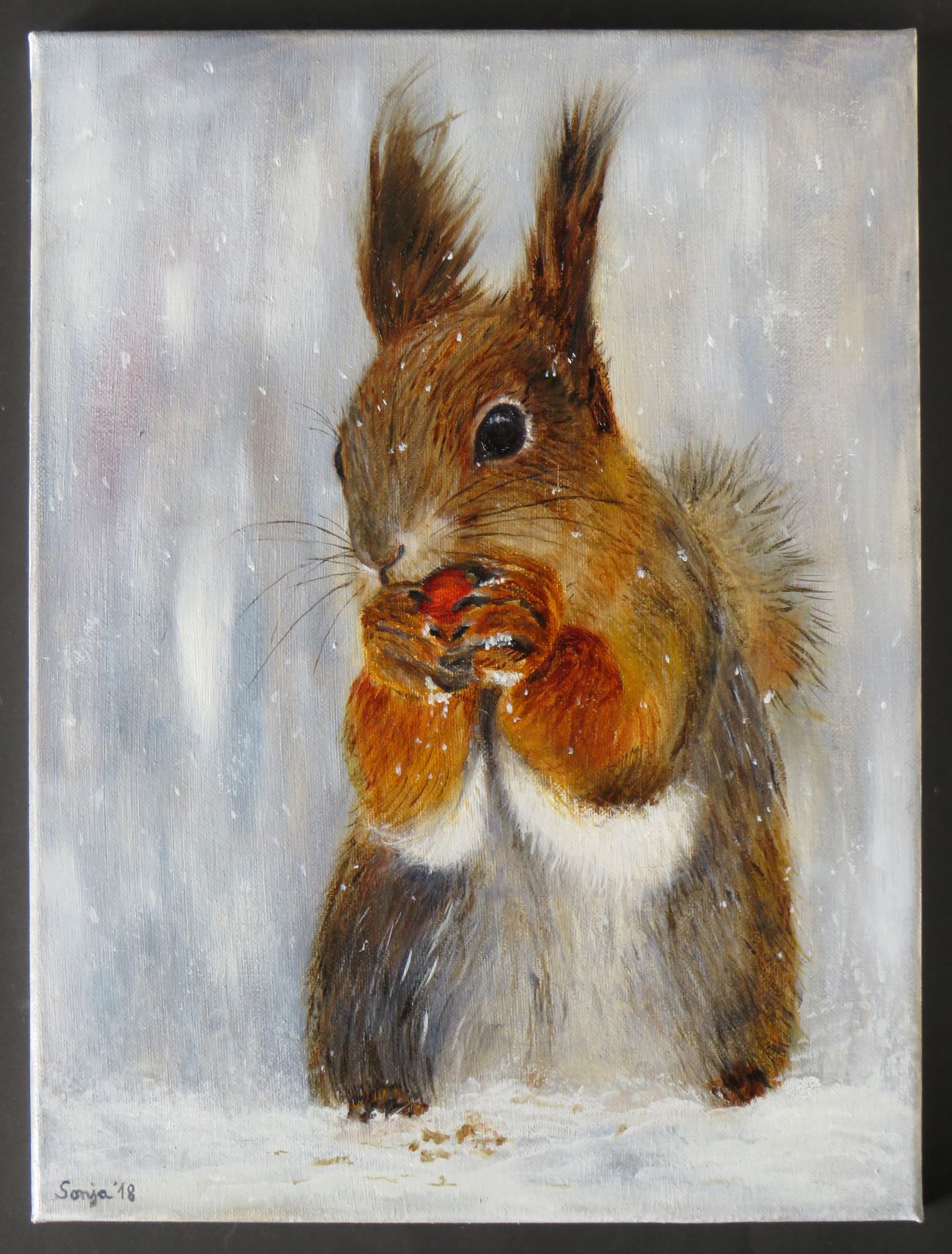 "Hörnchen", Öl uaf Leinwand, 30 x 40cm *