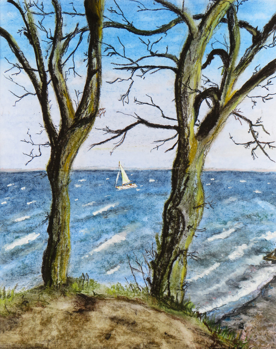 "Segler Ostseeküste", Pastellkreide, 30 x 40 cm