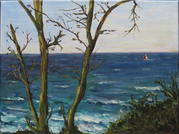 "Steilküste Rerik", Acryl auf Leinwand, 30 x 40 cm*