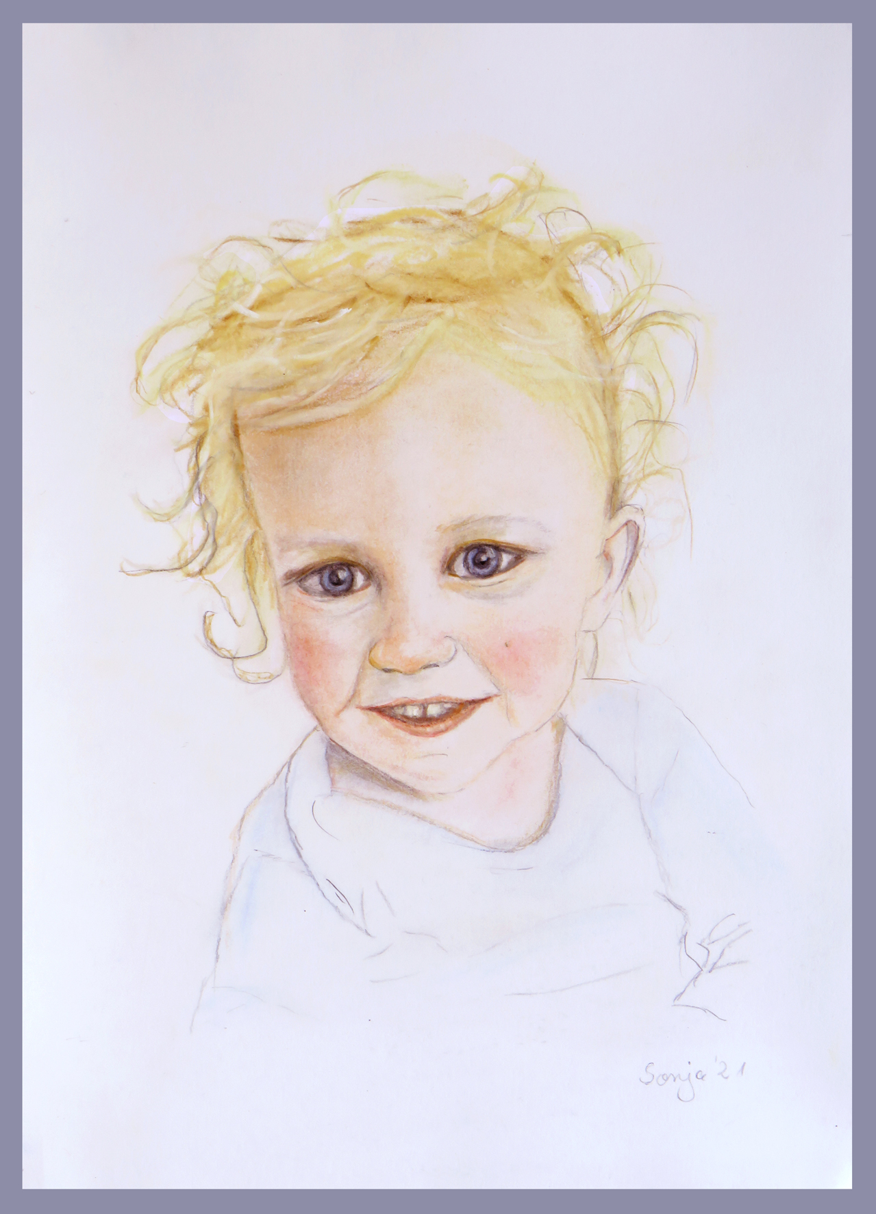 "Kleinkind", Pastell auf Karton, 21 x 29,7 cm *