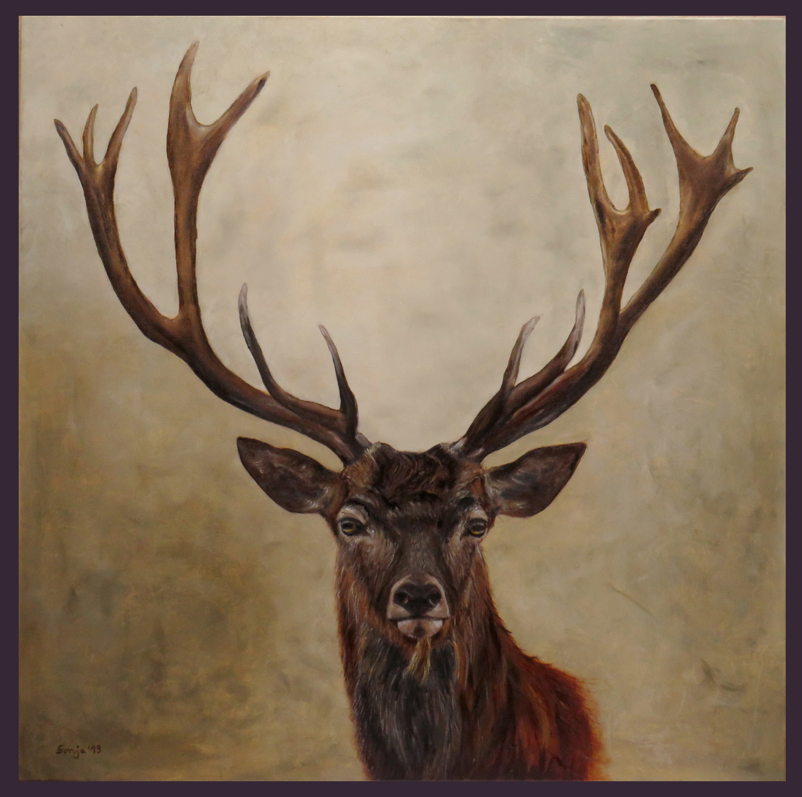 "Hirsch", Öl auf Leinwand, 80 x 80cm 