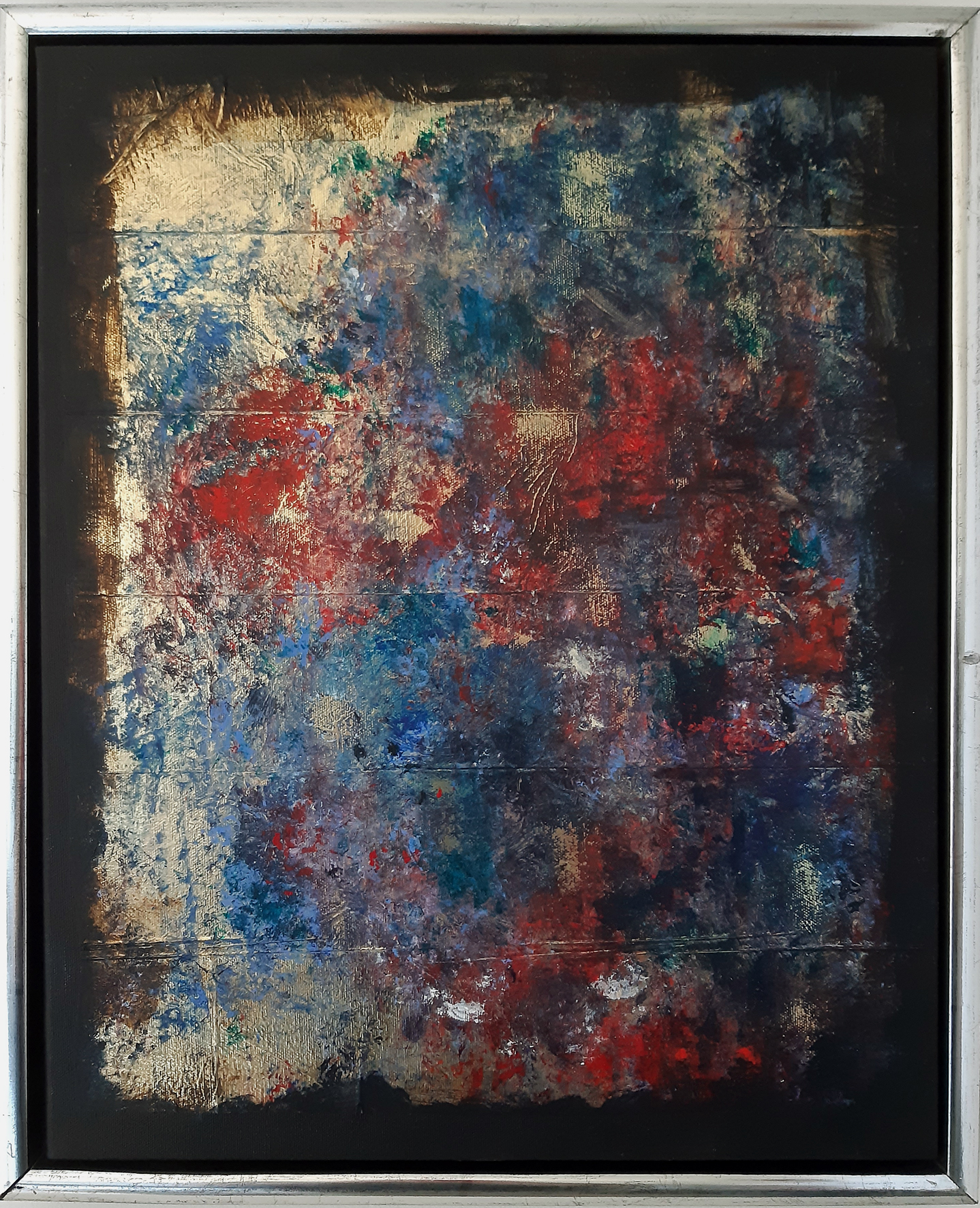 "Eruption", Acryl auf Leinwand und Goldfolie 40 x 50 cm