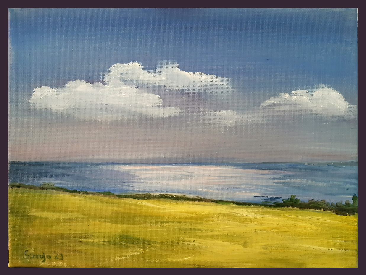 "Ostsee bei Bliesdorf", Öl auf Leinwand, 18 x 24 cm