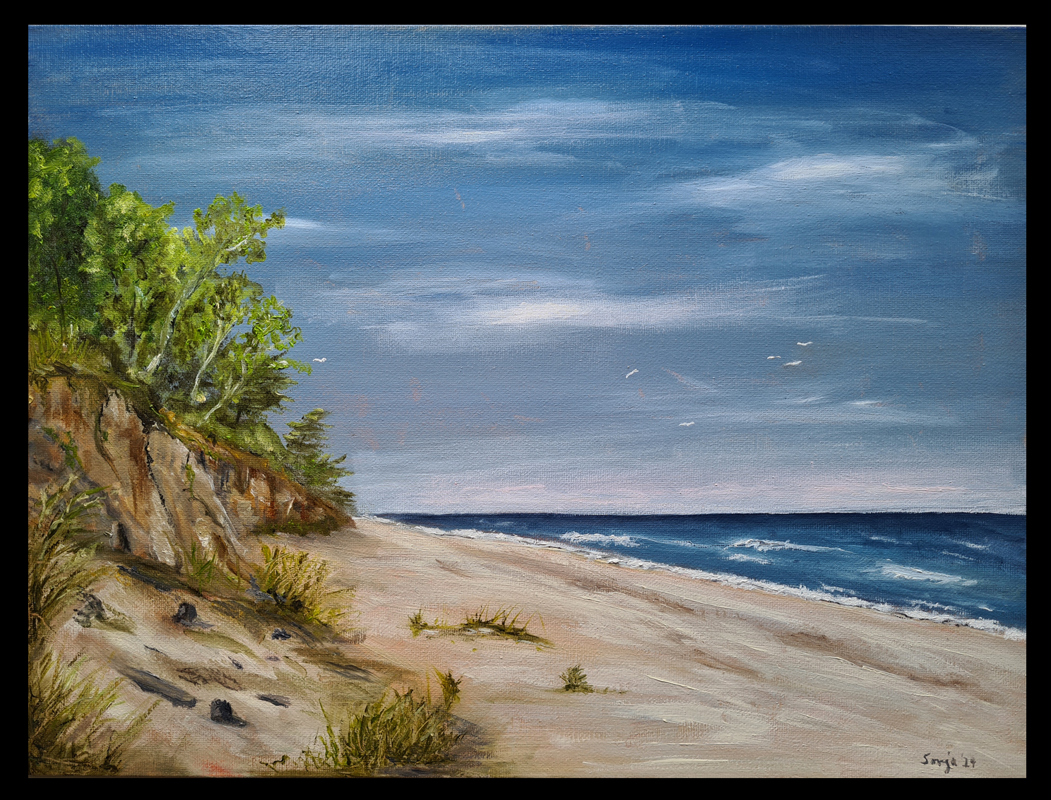 "Ostseestrand", Öl auf Leinwand, 30 x 40 cm
