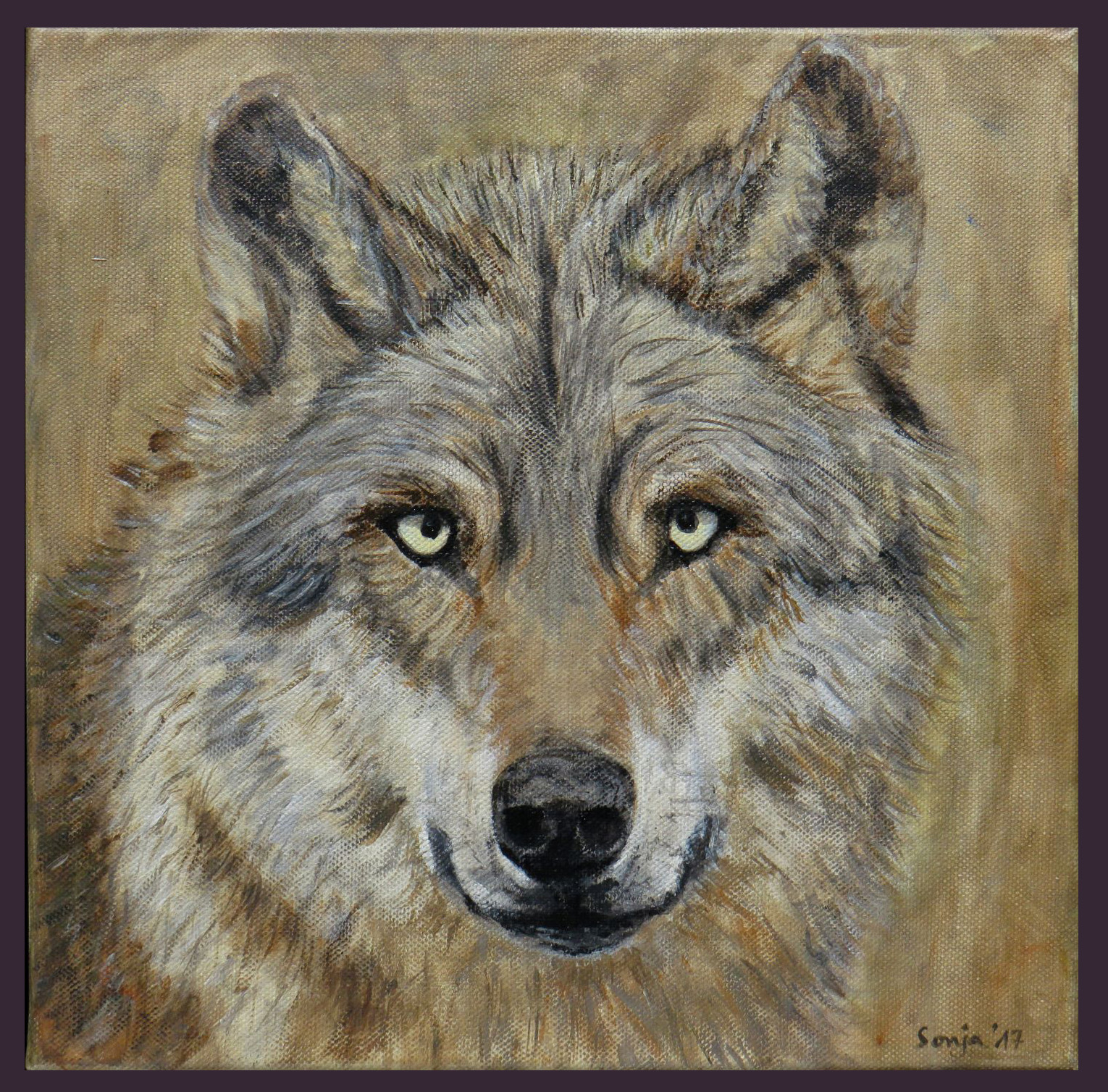 "Wolf", Acryl auf Leinwand, 30 x 30cm 