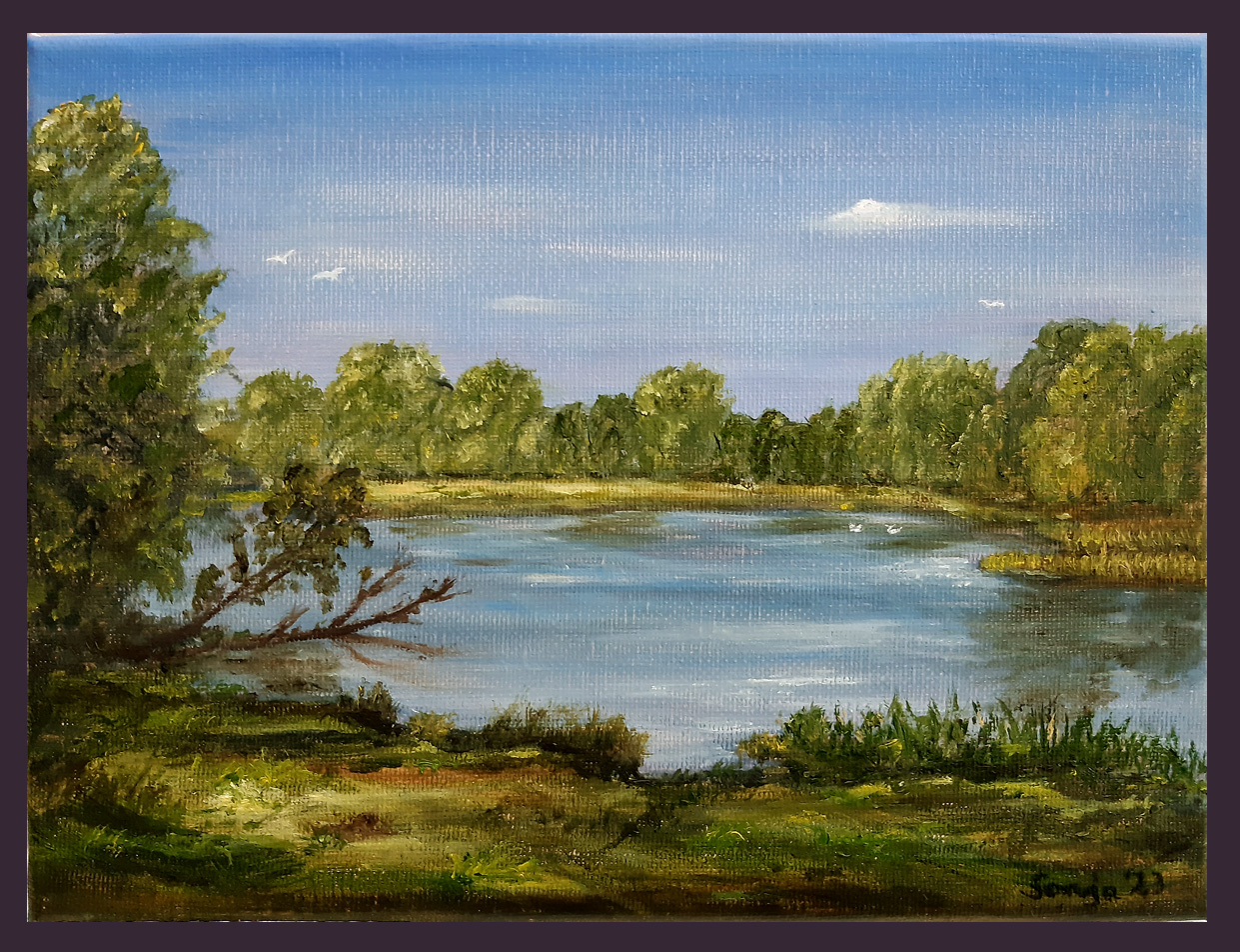"Altrhein bei Xanten", Öl auf Leinwand, 18 x 24 cm*