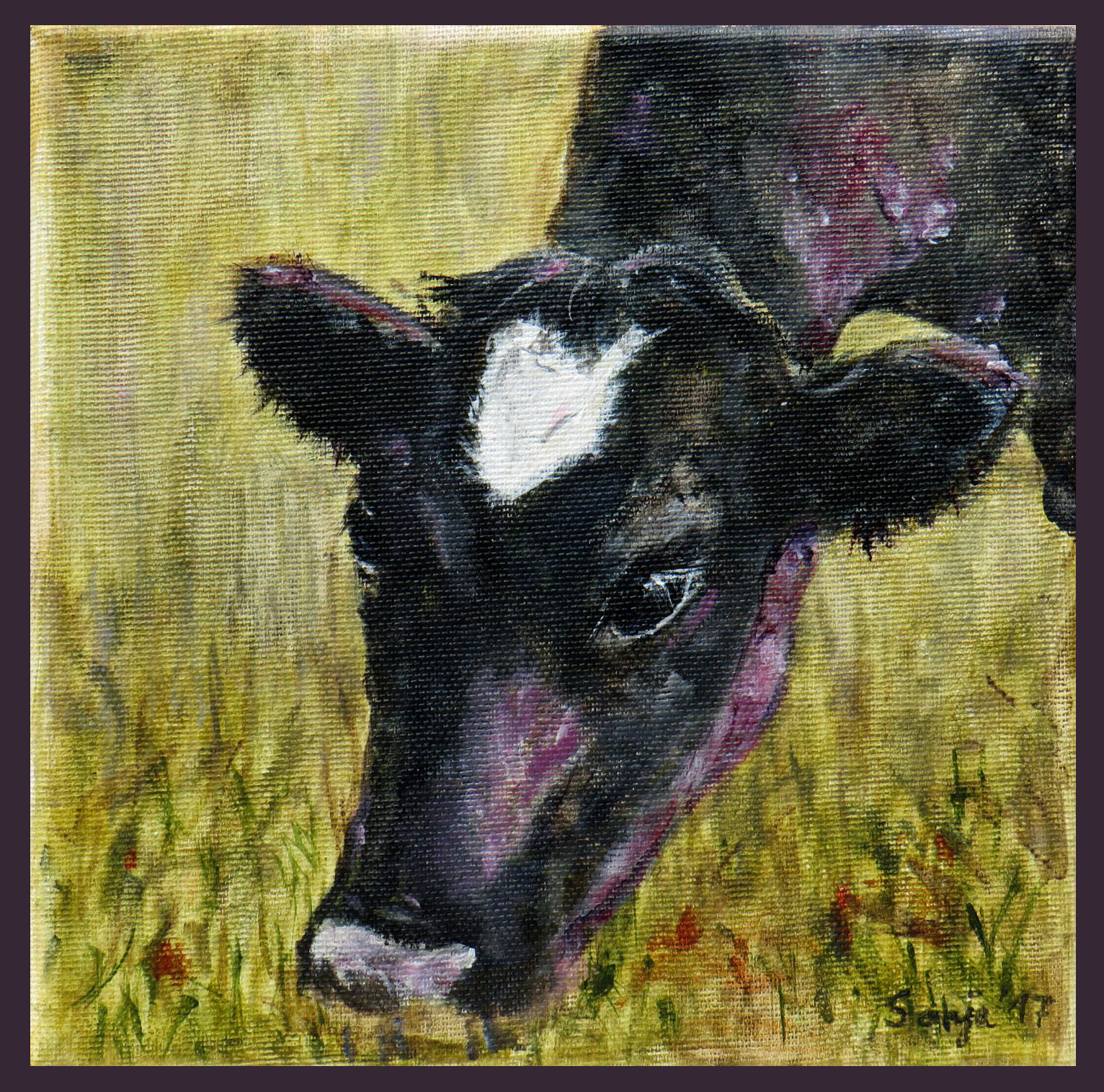 "Nachbars Kuh", Acryl auf Leinwand, 20 x 20cm *
