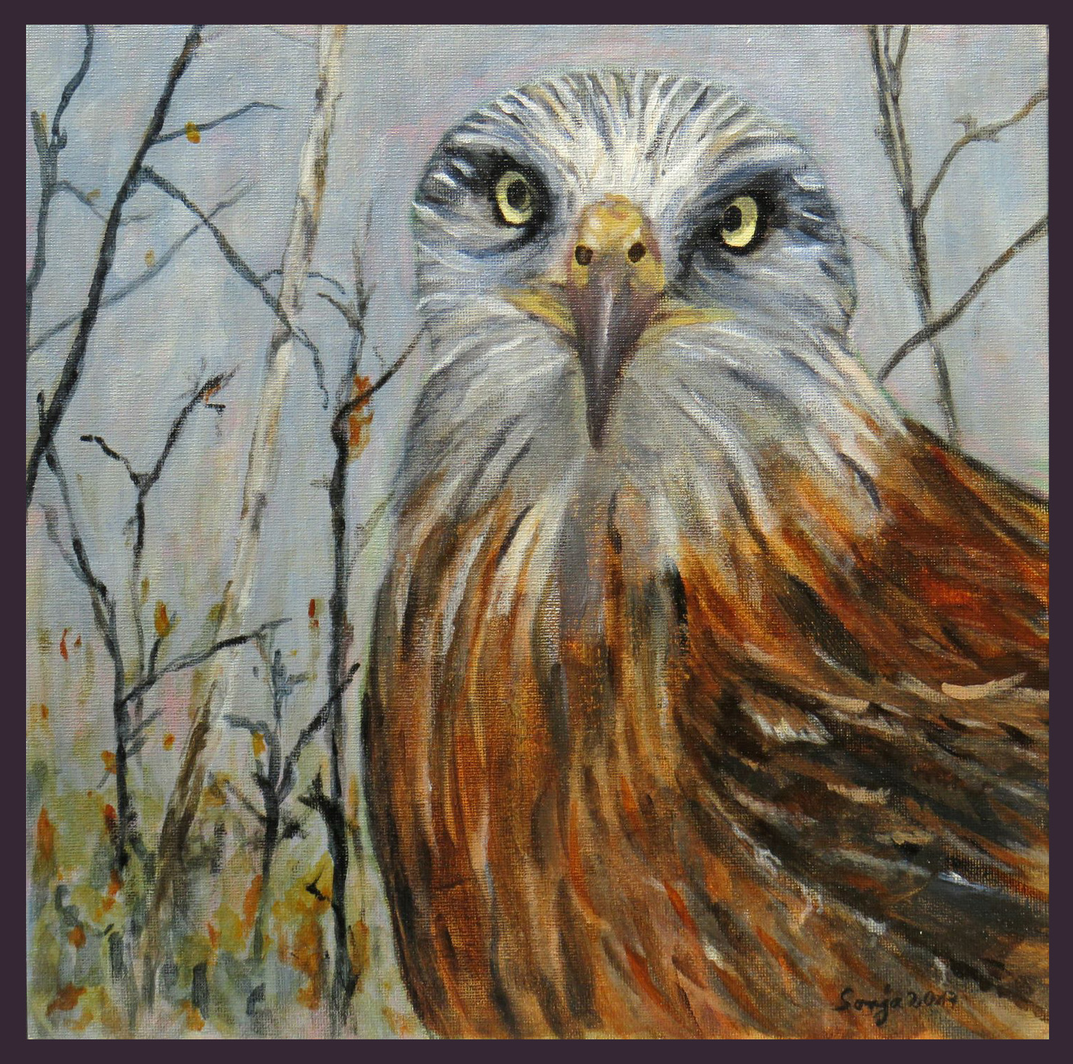 "Rotmilan", Acryl auf Leinwand, 30 x 30cm