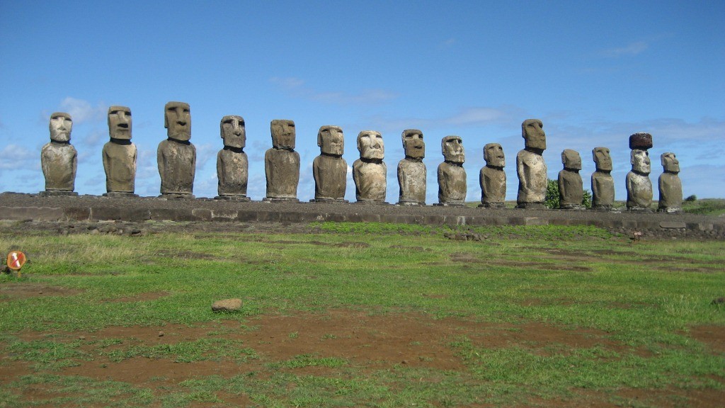 Die Moai vom Ahu Tongariki