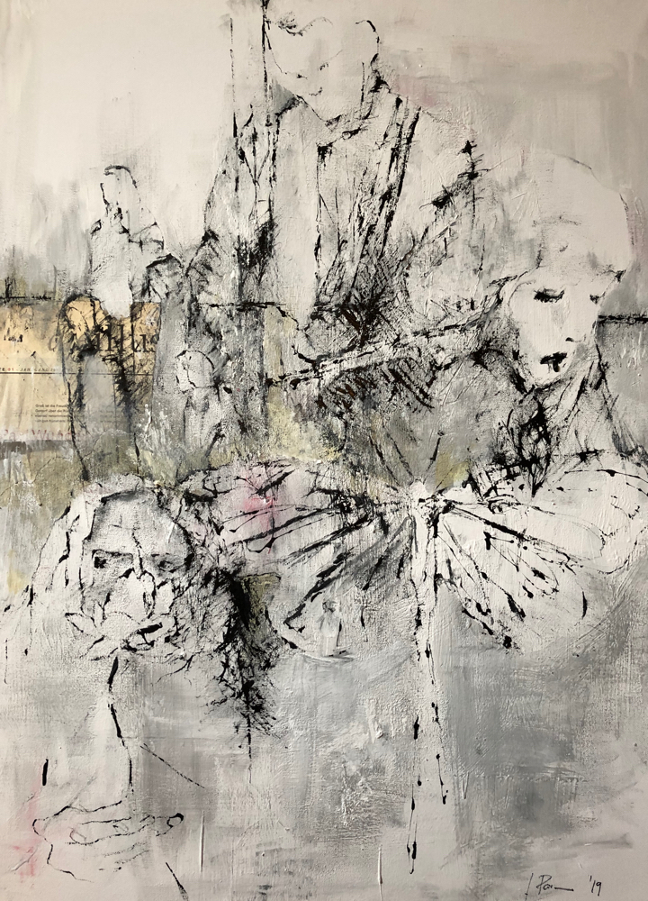 Collage / Druckgrafik auf Leinwand 100x70 800€