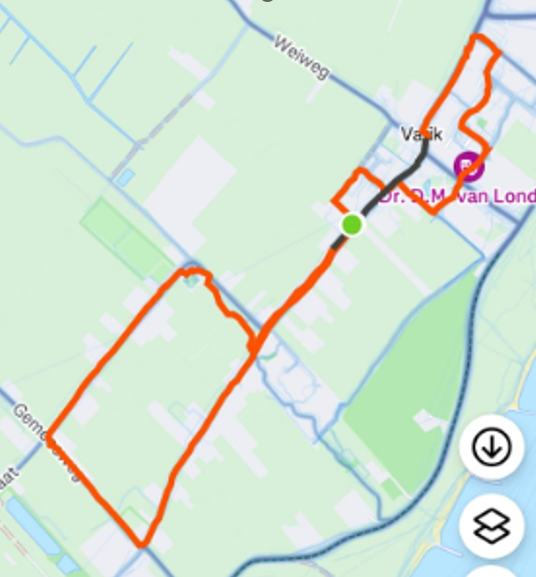 Wandelroute Varik bij hoog water