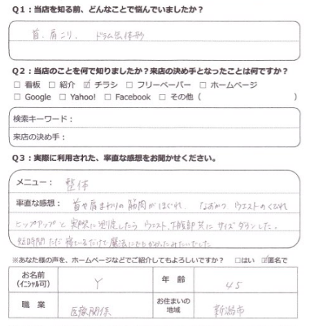 魔法にかかったみたい な整体骨盤矯正 井ノ川漢方整体