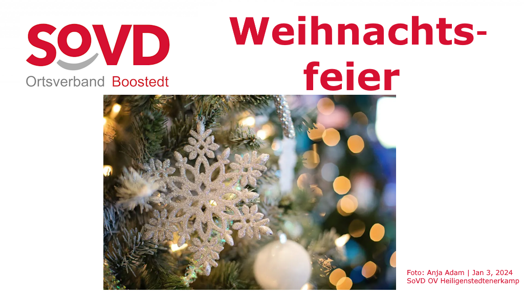 Weihnachtsfeier des SoVD Ortsverbands Boostedt