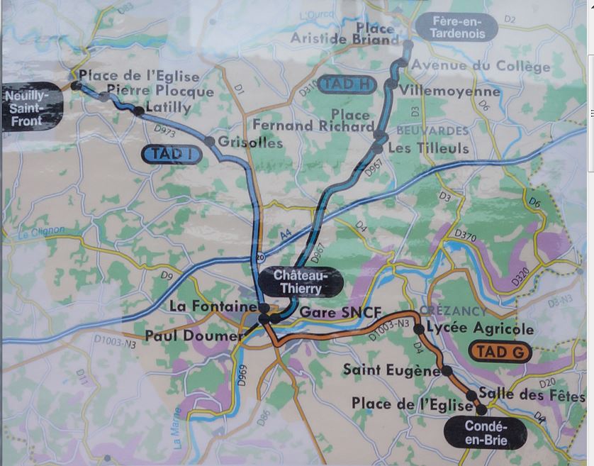 Le plan des 3 lignes TAD G, H et I.
