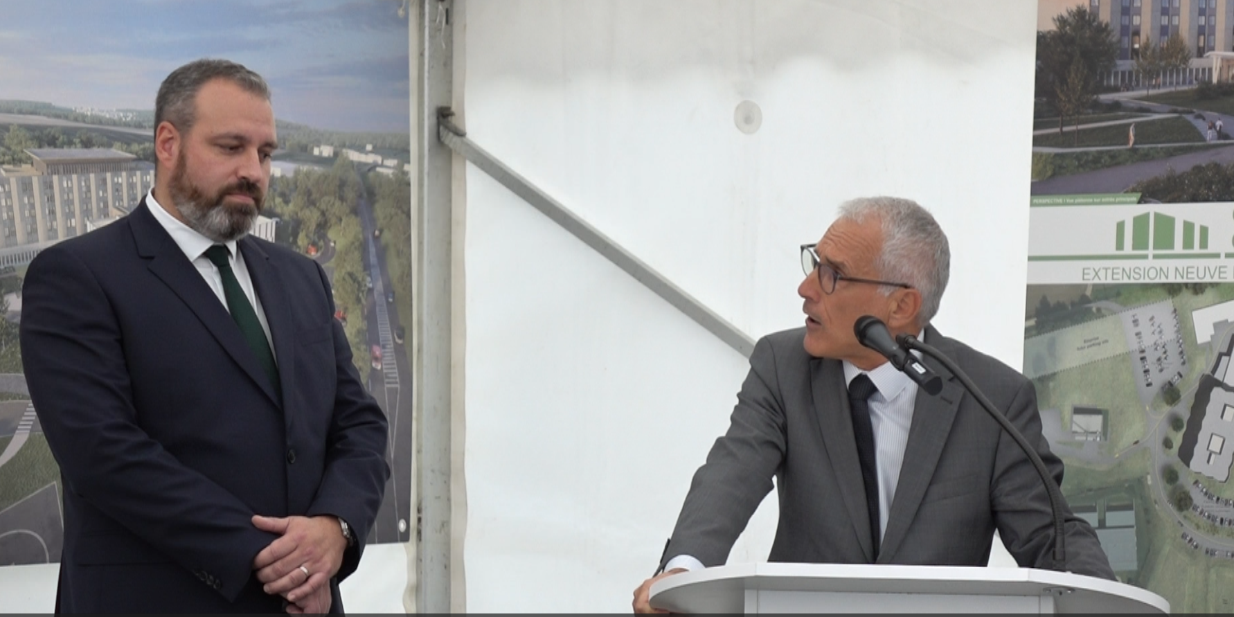 De gauche à droite : Cyril Marais, Directeur adjoint du CH Jeanne de Navarre de Château-Thierry et Éric Lagardère.