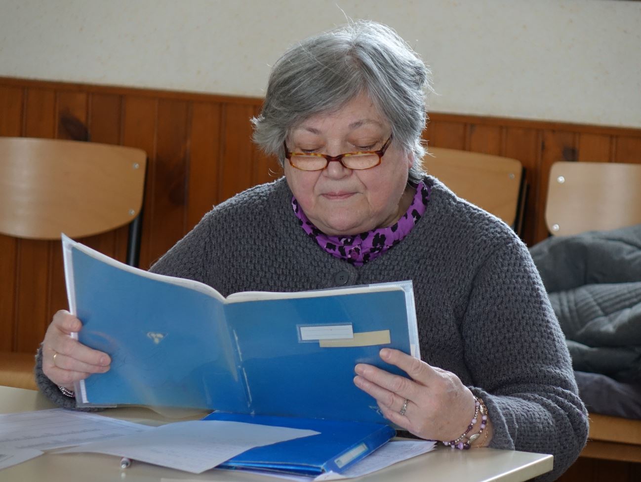 La secrétaire de l'association Marie-Thérèse Garrigues liste le bilan des activités de l'année 2023.