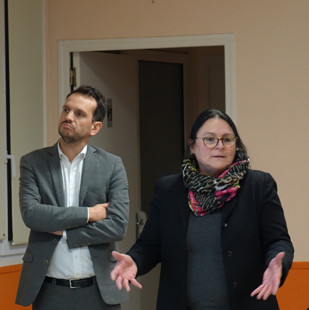 De gauche à droite : Sébastien Eugène président de l'Agglo de Château-Thierry et Florence Delamarre conseillère déléguée en charge de la Participation citoyenne et des Droits des usagers de l'Agglo de Château-Thierry.
