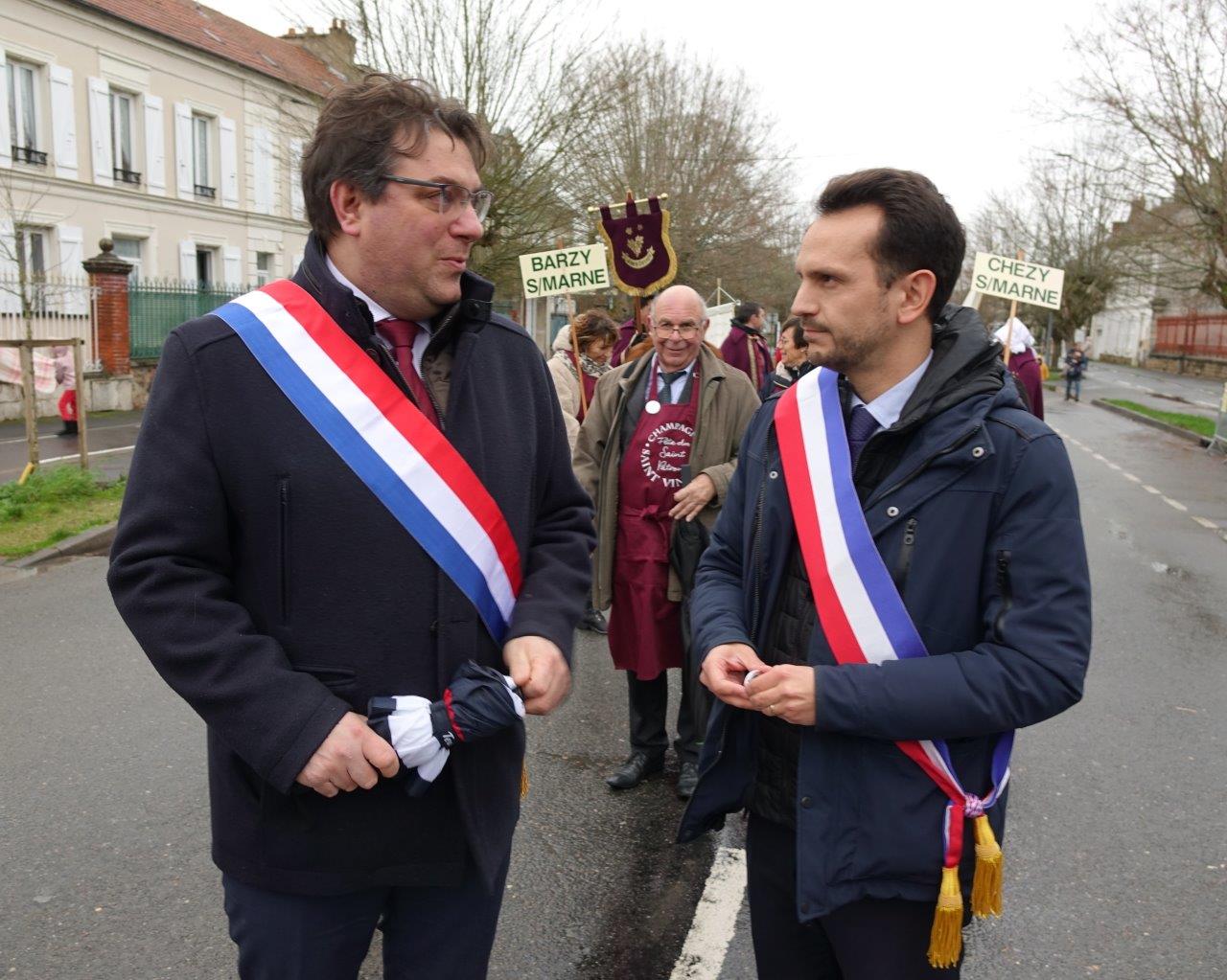 De gauche à droite : Le député de l'Aisne Jocelyn Dessigny et le maire de Château-Thierry Sébastien Eugène.