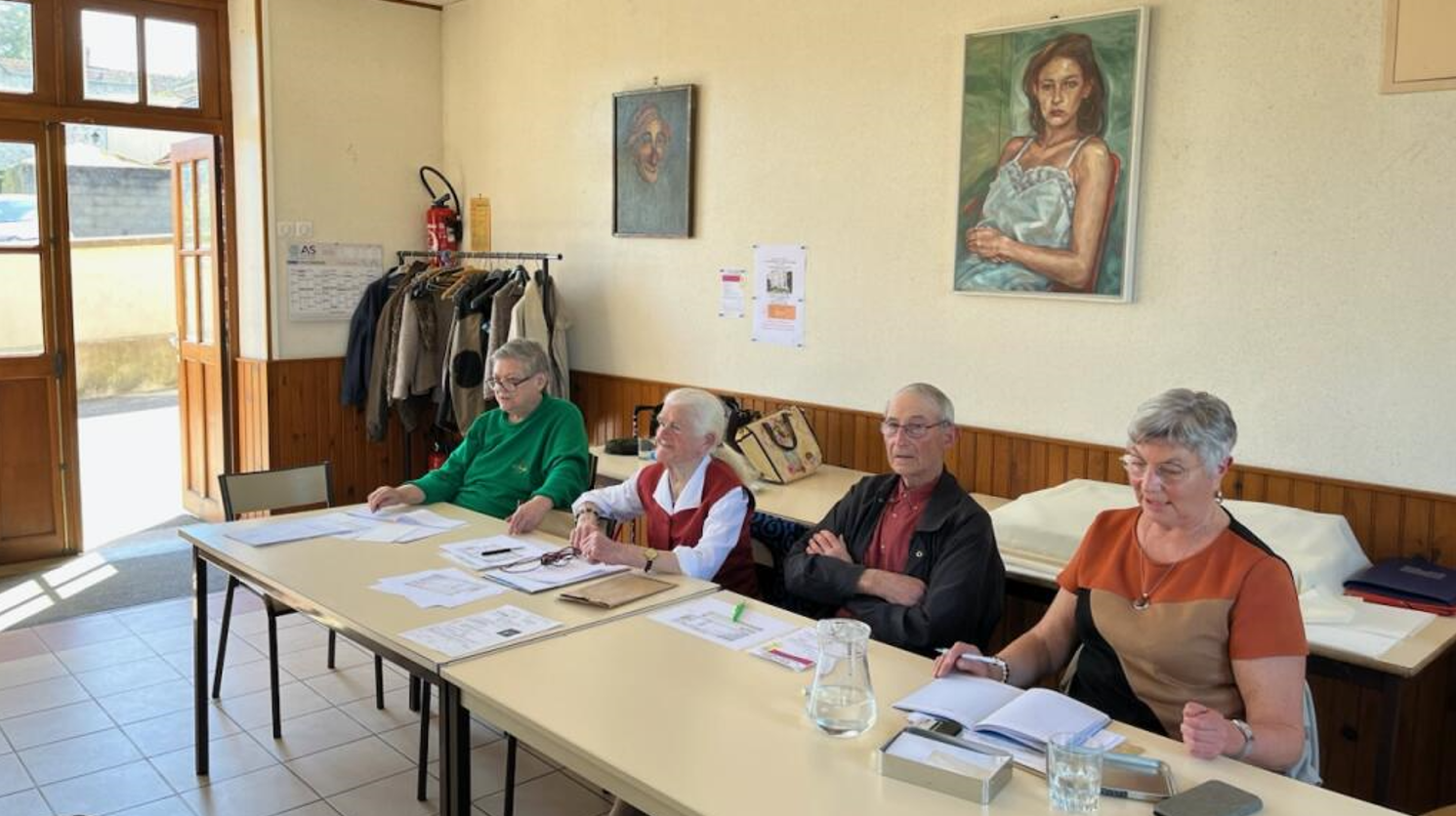 De gauche à droite : Marie-Thérèse Gary, Josiane Renard, Martial Roulot et Jacqueline Picart.