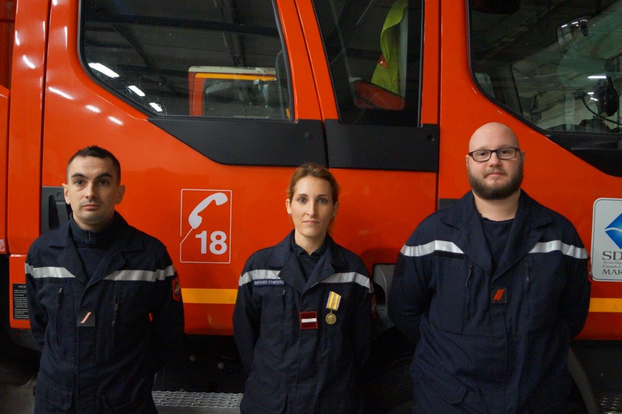 De gauche à droite : Emilien Chatelain, Flavie Hennequin et Charles Parmentier sont les récipiendaires de la Sainte-Barbe 2018.