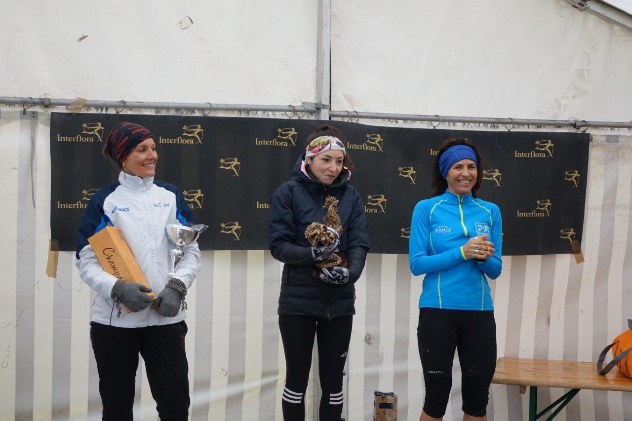 Le podium du Trail des Coqs 2020 chez les femmes.