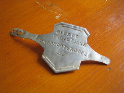 Ancienne Porte Plaque Fiscale Pour Vélo - France Métal - Années 30