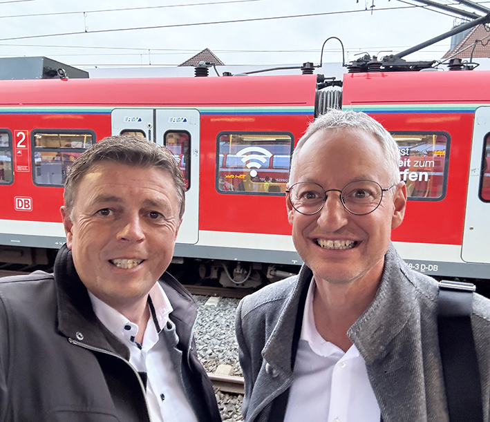 Ewald Seifert und Markus Pannermayr unterwegs zur Finanzinfomatik in Frankfurt.