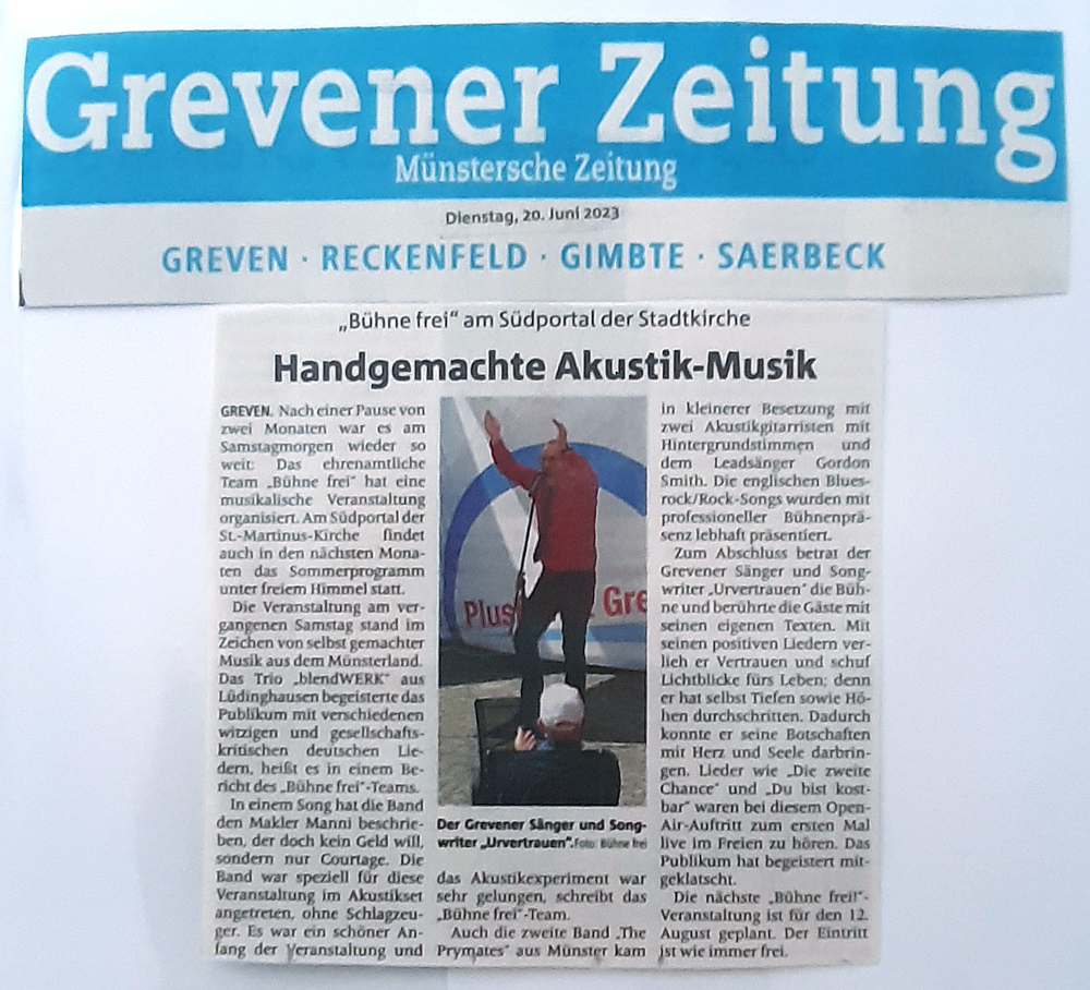 Live Auftritt Helmi Urvertrauen Greven Stadtkirche